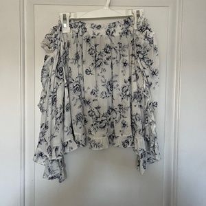 Off the shoulder floral american eagal top.
